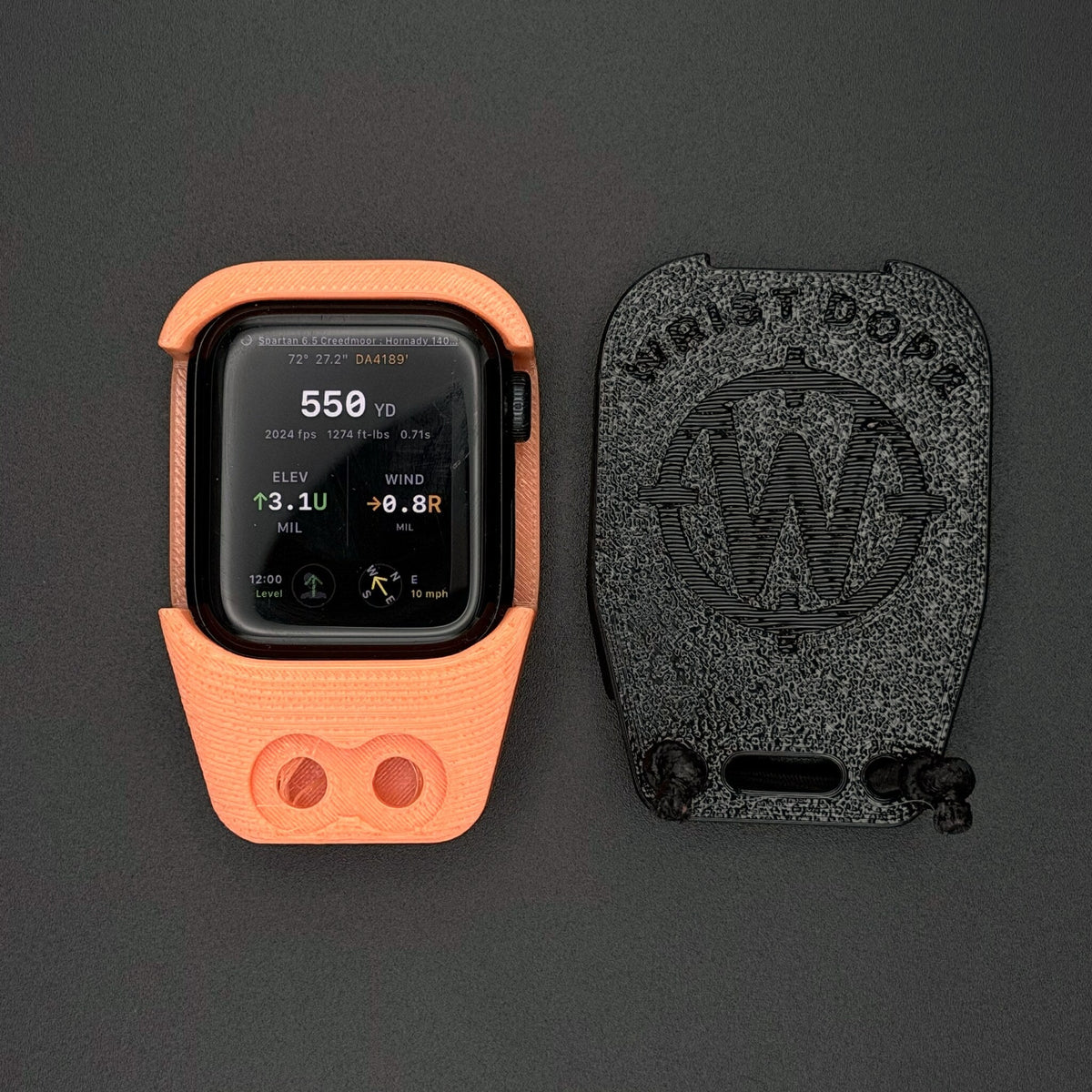 Cover beside an orange watch mount