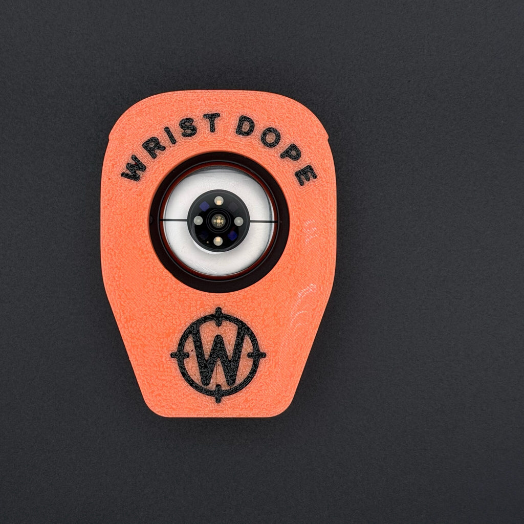Orange Data Holder Watch Mount holding a Samsung Galaxy Watch Ultra, back
