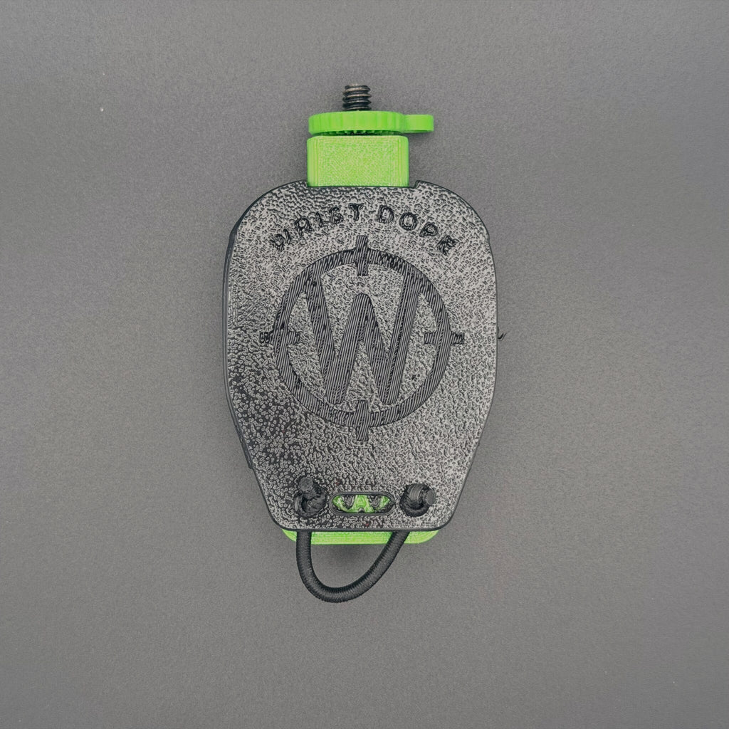 Cover stowed on the back of a Lime Green Data Holder Watch Mount+