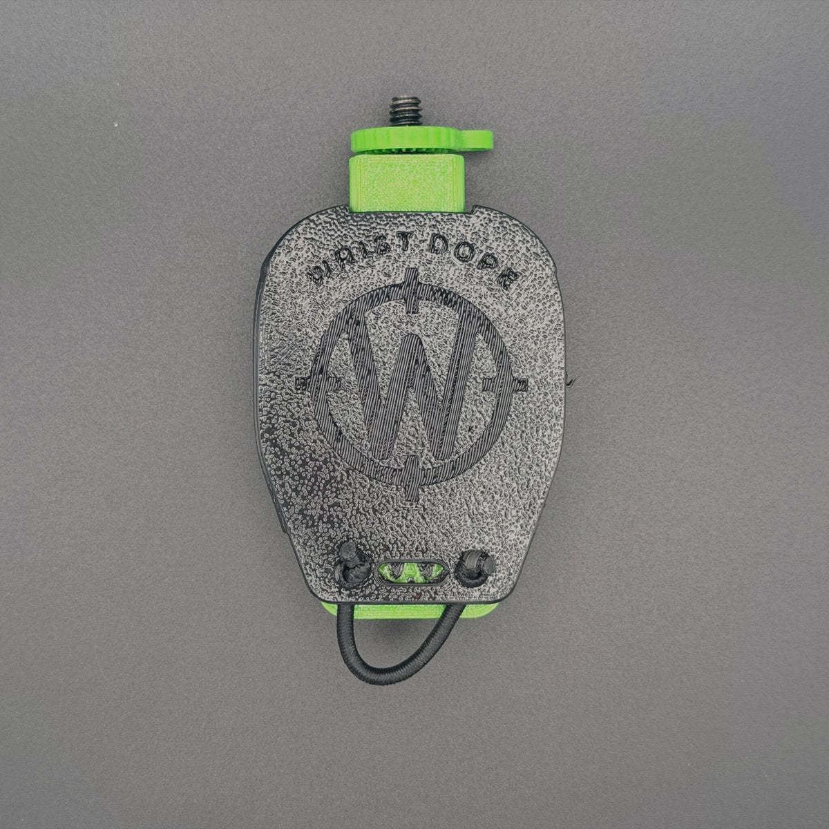 Cover stowed on the back of a Lime Green Data Holder Watch Mount+